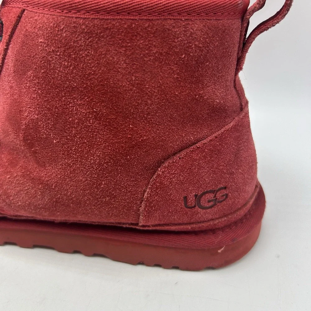 UGG Boots Mens 10 Red Shearling Lace Up Casual Neumel 3236